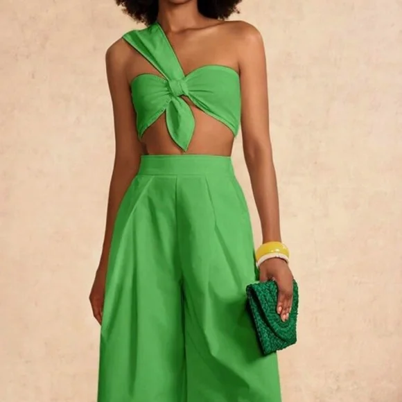 Brand New ZIVAH Wide Leg 2 Piece Trouser Set for Shein - Size Medium - Picture 1 of 8